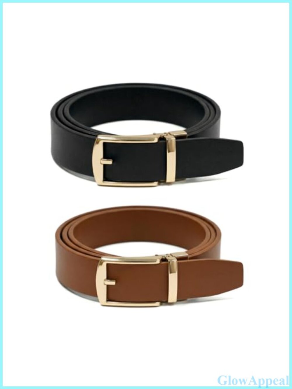 Women's Faux Leather Ratchet Belt 2 Pack Adjustable Fit Jeans Dresses
